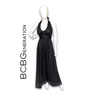 BCBG Generation Formal Floor Length Chiffon Halter Dress